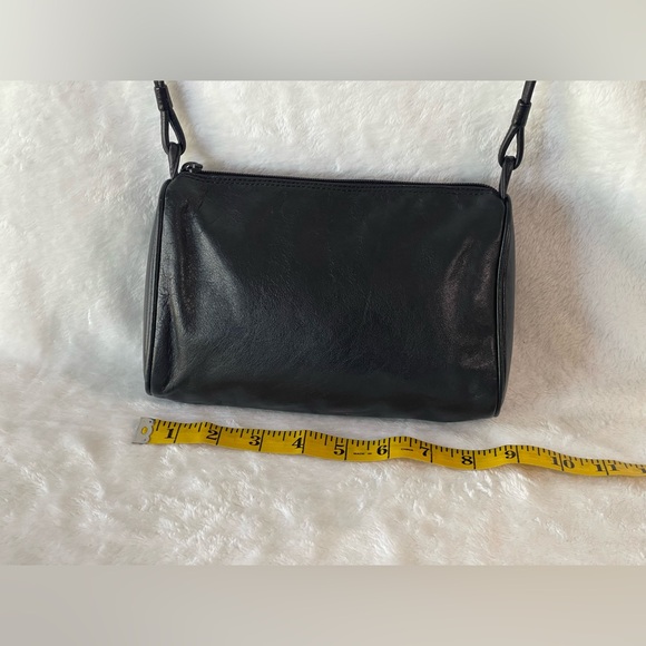 Vintage Amanda Smith, leather Crossbody travel purse, black soft - Picture 7 of 10